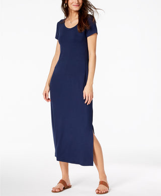 Style & Co Women's Petite Scoop-Neck Maxi Dress Blue Size  Petite