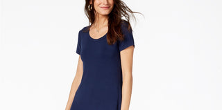 Style & Co Women's Petite Scoop-Neck Maxi Dress Blue Size  Petite