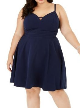 City Studios Women's Plus Size Trendy Sweetheart Dress Navy Size 22W