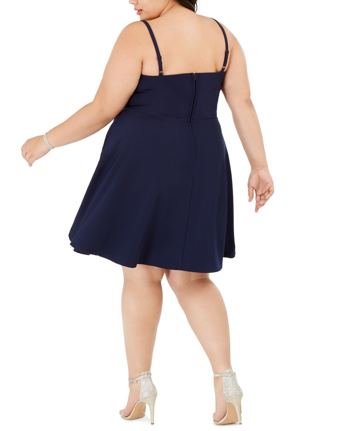 City Studios Women's Plus Size Trendy Sweetheart Dress Navy Size 22W