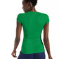 INC International Concepts Women's Ribbed V-Neck Top Green Size Medium