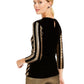 INC International Concepts Women's Velvet Sequined Chevron Top Size Small