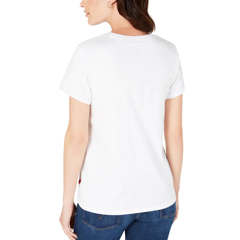 Levi's Women's The Perfect Cotton Batwing-Graphic T-Shirt White Size Small