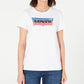 Levi's Women's The Perfect Cotton Batwing-Graphic T-Shirt White Size Small