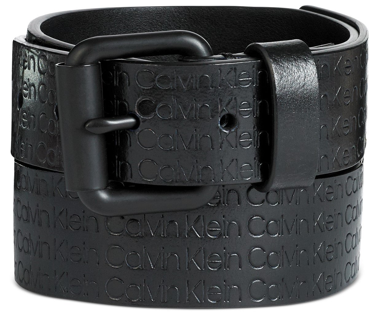 Calvin Klein Men's Embossed Logo Belt Black Size 42 Regular