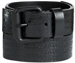Calvin Klein Men's Embossed Logo Belt Black Size 42 Regular