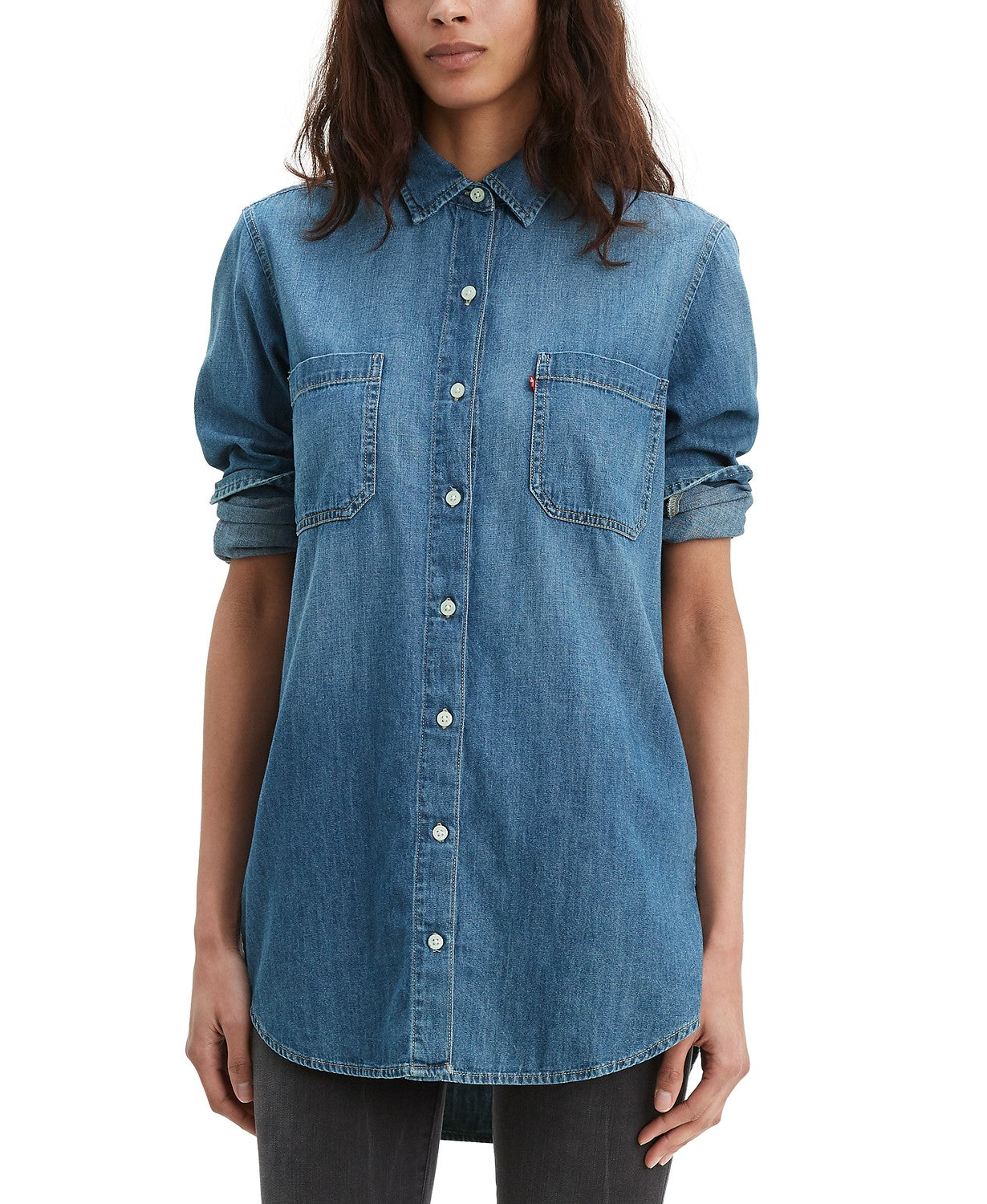 Levi's Women's Leni Denim Tunic Shirt Navy Size Extra Small