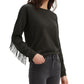 Levi's Women's Fringed Crewneck Sweatshirt Black Size 2 Extra Large