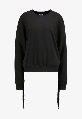 Levi's Women's Fringed Crewneck Sweatshirt Black Size 2 Extra Large