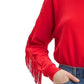 Levi's Women's Fringed Crewneck Sweatshirt Red Size X-Small