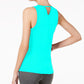 Ideology Women's Heathered Keyhole-Back Tank Top Aqua Size Large