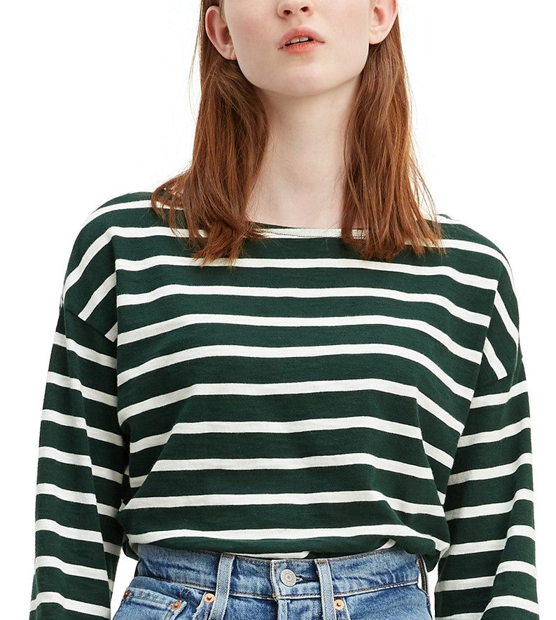 Levi's Women's Cora Cotton Sailor T-Shirt Green Size Medium