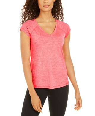 Ideology Women's Rapidry Heathered Performance T-Shirt Pink Size Small