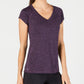 Ideology Women's Rapidry Heathered Performance T-Shirt Purple Size X-Small