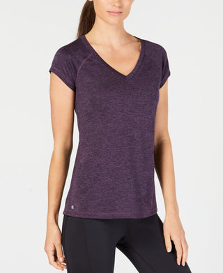 Ideology Women's Rapidry Heathered Performance T-Shirt Purple Size X-Small