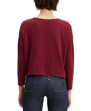 Levi's Women's Greta Cotton Tie Front T-Shirt Red Size Large