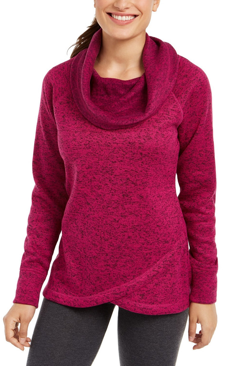 Ideology  Women's Cowl-Neck Pullover Dark Pink Size Small