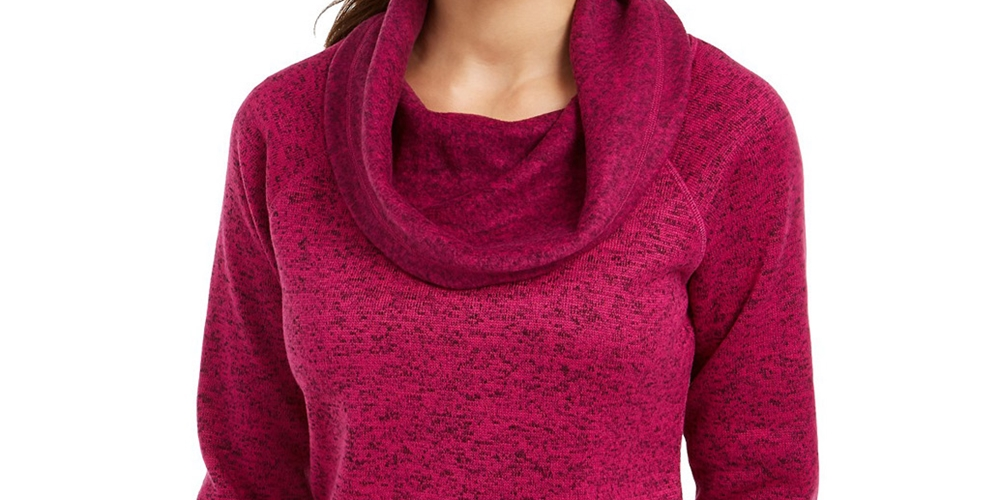 Ideology  Women's Cowl-Neck Pullover Dark Pink Size Small
