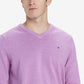 Tommy Hilfiger Men's Signature V-Neck Sweater Purple Size Small