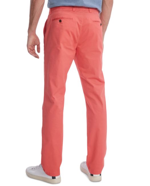 Tommy Hilfiger Men's Th Flex Stretch Custom Fit Chino Pant Pink Size 34X30
