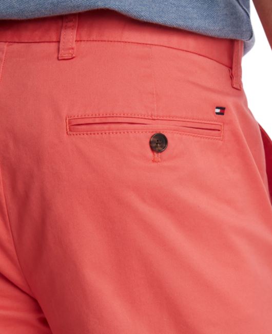 Tommy Hilfiger Men's Th Flex Stretch Custom Fit Chino Pant Pink Size 34X30