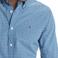 Tommy Hilfiger Men's Charles Custom-Fit Stretch Gingham Check Shirt Blue Size Small