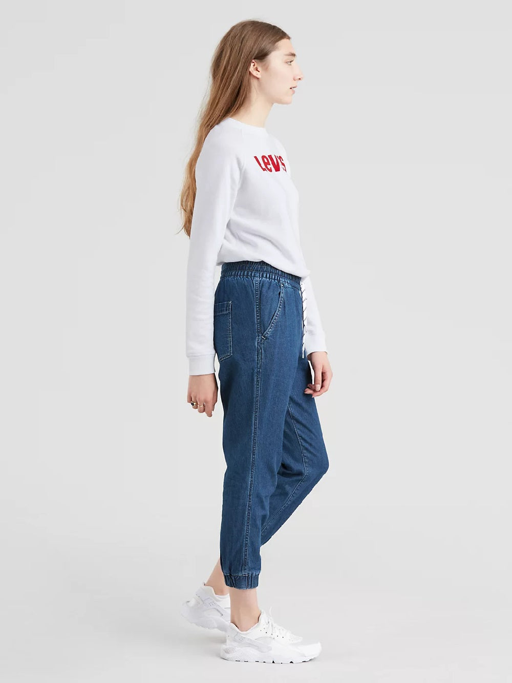 Levi's Women's Jet Set Cotton Denim Jogger Pants Blue Size Medium