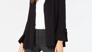 Alfani Women's Tie-Sleeve Cardigan Black Size Medium