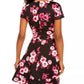 City Studios Juniors' Floral-Print Fit & Flare Dress Bright Purple Size 1
