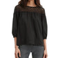 Levi's Women's Noe Lace-Contrast T-Shirt Black Size Large