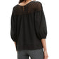 Levi's Women's Noe Lace-Contrast T-Shirt Black Size Large