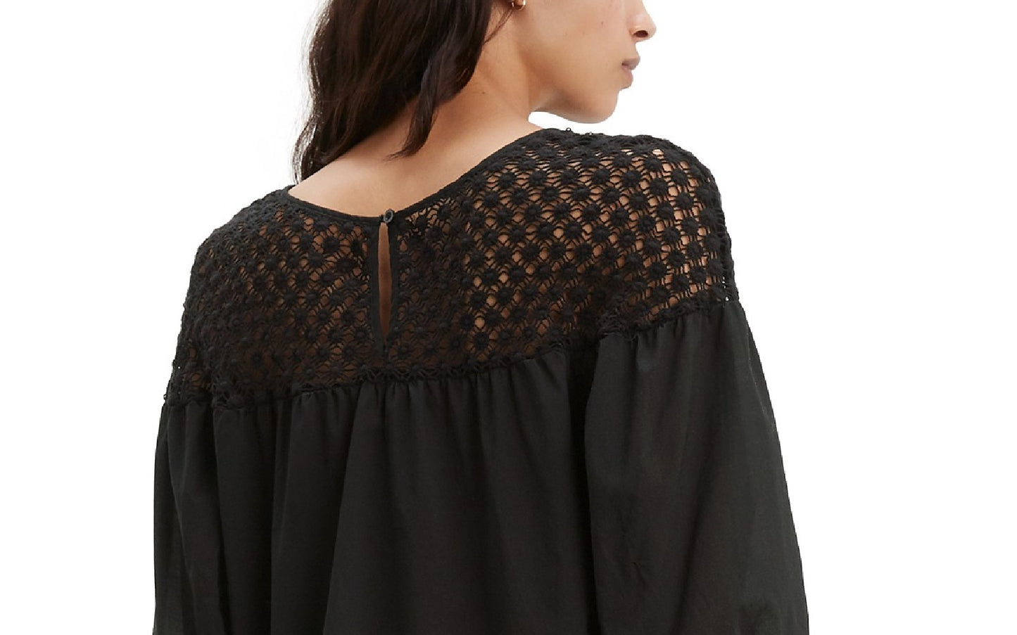 Levi's Women's Noe Lace-Contrast T-Shirt Black Size Large