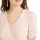 American Rag Juniors' Ruched-Sleeve Rib-Knit Velvet Top Pink Size Small