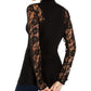 INC International Concepts Women's Petite Lace Peplum Sweater Black Size Small