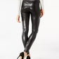 INC International Concepts Women's Petite Faux-Leather Skinny Pants Black Size 4 P