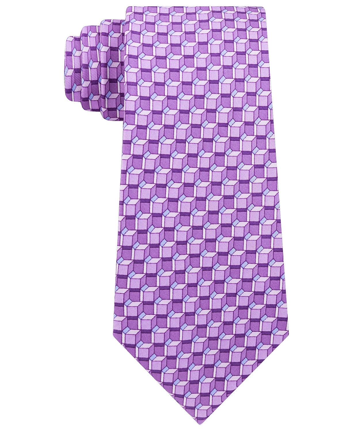 Michael Kors Men's Geometric Slim Neck Tie - All Purple Size Regular