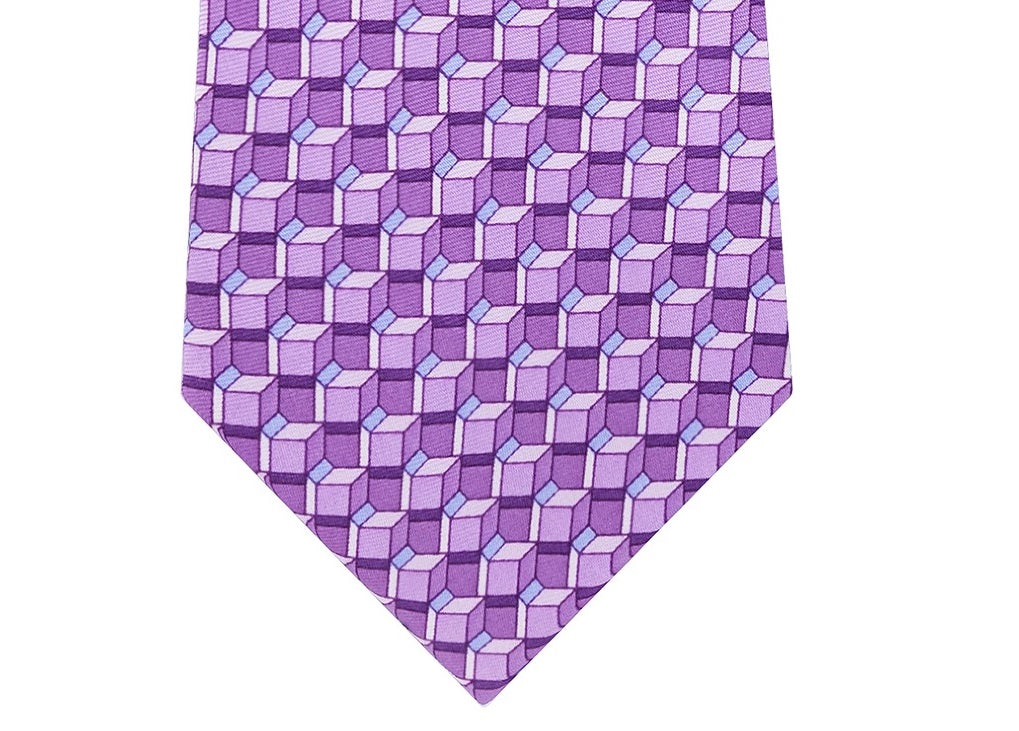 Michael Kors Men's Geometric Slim Neck Tie - All Purple Size Regular