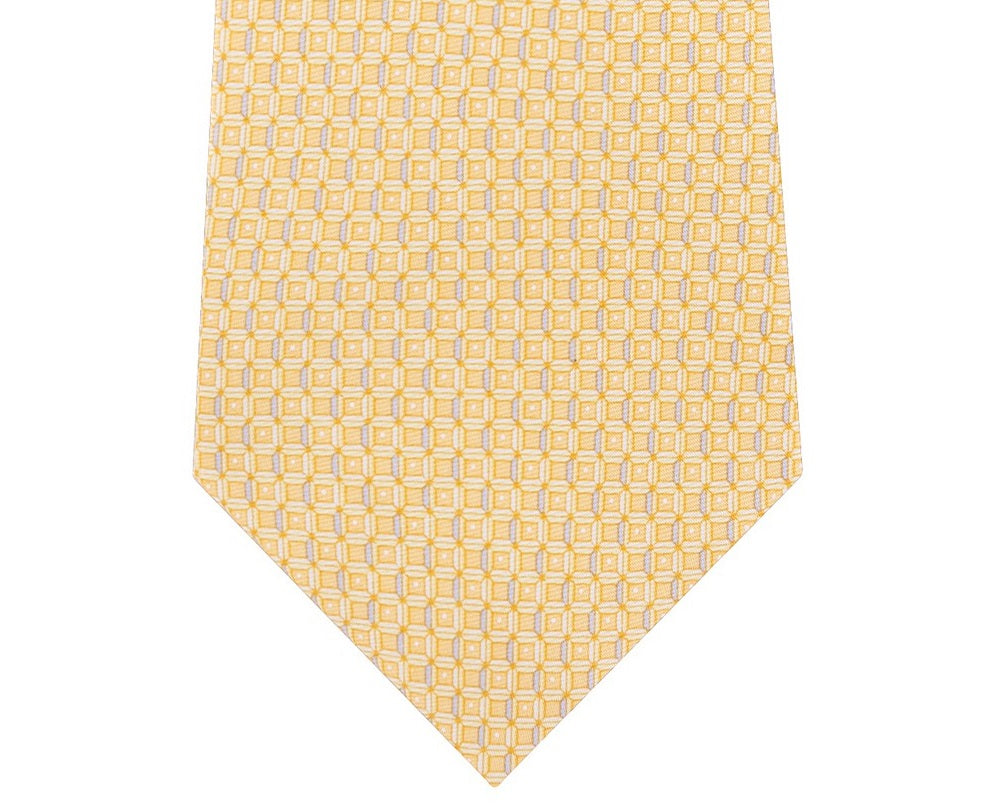 Michael Kors Men's Classic Geo Cube Silk Twill Tie Yellow One Size