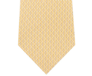 Michael Kors Men's Classic Geo Cube Silk Twill Tie Yellow One Size