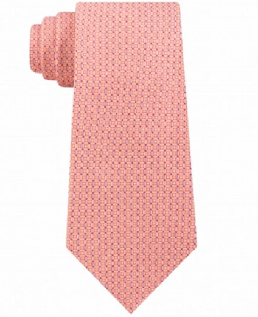 Michael Kors Men's Classic Geo Cube Silk Twill Tie Orange One Size
