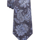 Michael Kors Men's Fine Line Paisley Tie Charcoal Size Regular