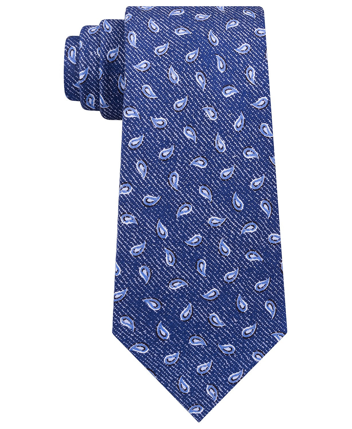 Michael Kors Men's Classic Tossed Pine Silk Twill Tie Navy Size Regular