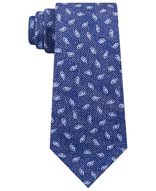 Michael Kors Men's Classic Tossed Pine Silk Twill Tie Navy Size Regular