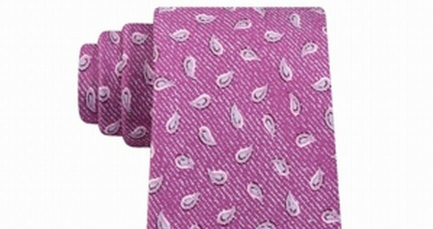 Michael Kors Men's Classic Tossed Pine Silk Twill Tie Dark Pink Size Regular