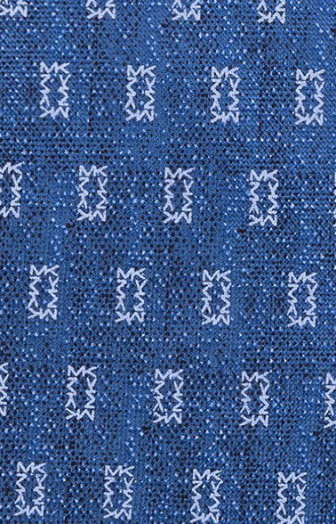 Michael Kors Men's Micro-Logo Block Neat Silk Twill Tie Navy Size Regular