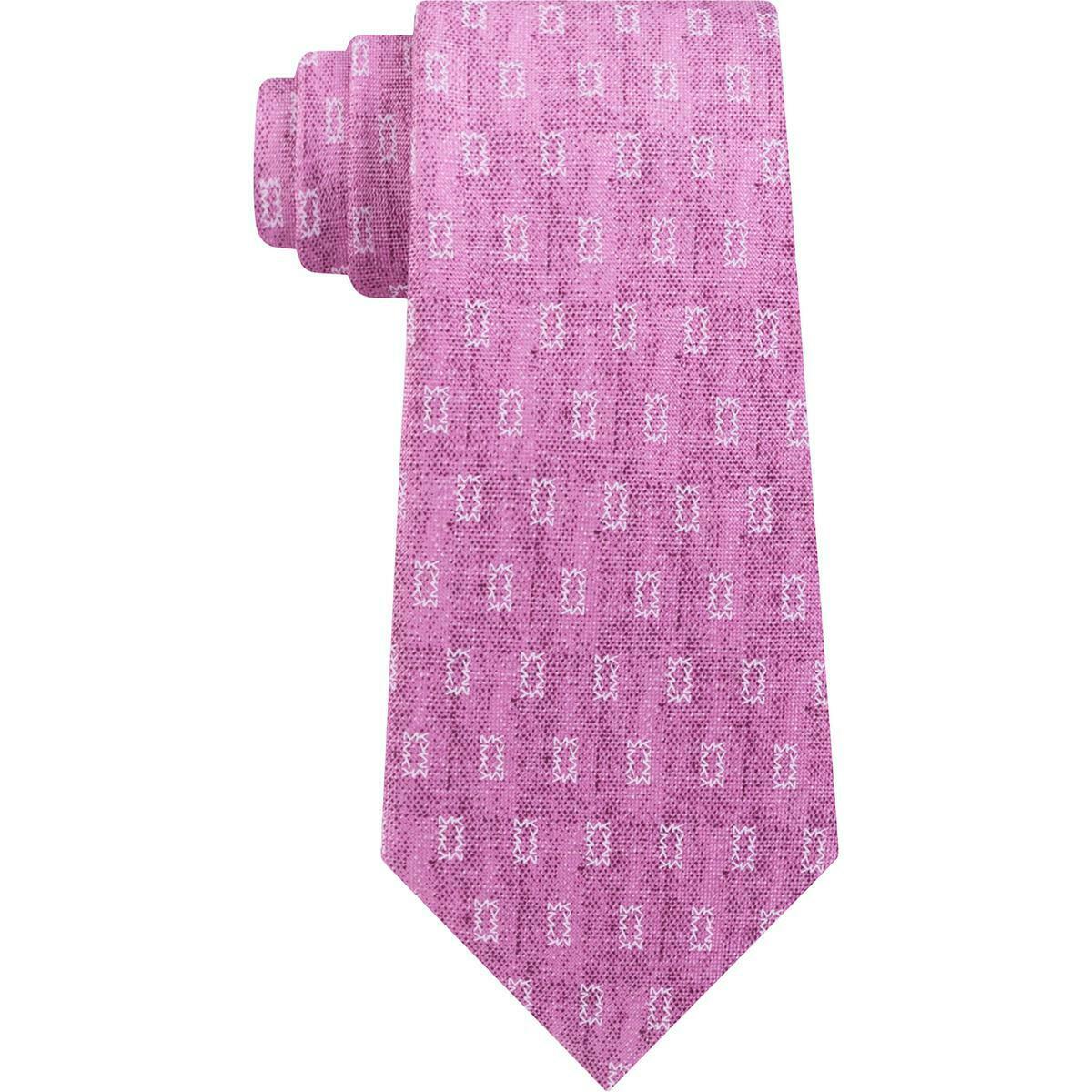 Michael Kors Men's Micro Connected Logo Printed Tie Pink One Size