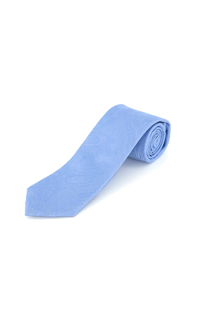 Michael Kors Men's Satin Texture Paisley Silk Tie Blue Size Regular