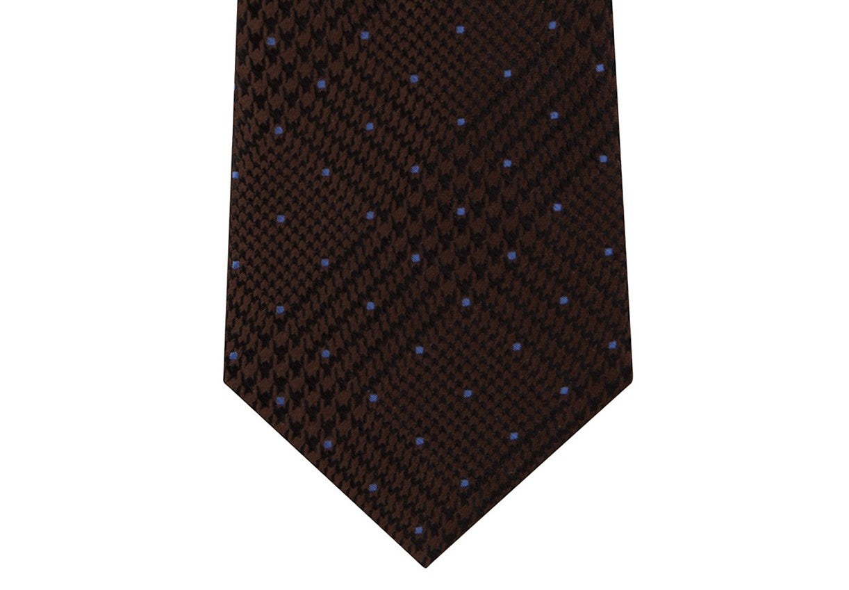 Michael Kors Men's Dotted Glen-Check Silk Tie Brown Size Regular
