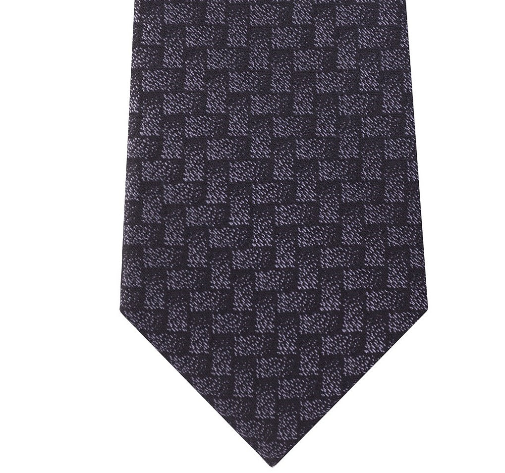 Michael Kors Men's Basket Weave Tie Black Size Regular