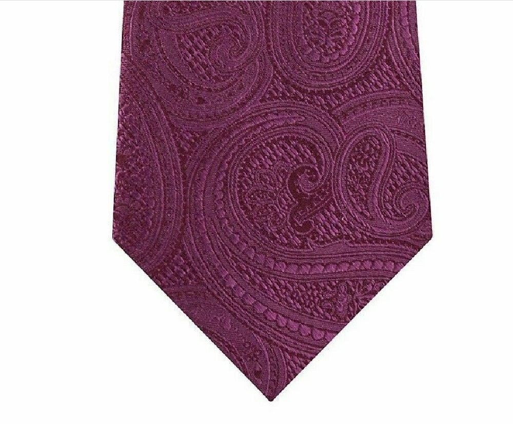 Michael Kors Men's Rich Texture Paisley Silk Tie Pink One Size